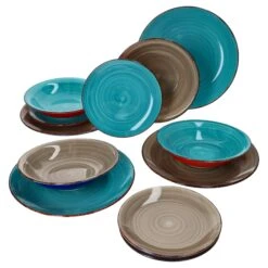 12tlg Tellerset Uni Duo Malaga Grün & Rot Für 4 Personen -Ausgewählte Geschirrgeschäfte 14d5a2f9 f11d 4ba3 aa94 30b45e0276de