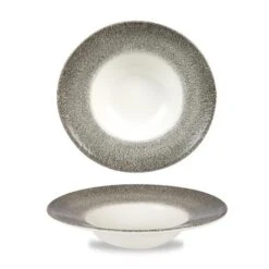 Studio Prints Raku Collection Tiefer Teller Quartz Black ø24cm 284ml Schwarz (12 Stück) Von CHEFGASTRO