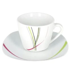 Kaffeeservice 18tlg. Monika Leicht Eckig Porzellan Für 6 Personen Weiß Mit Rotem Blumendekor -Ausgewählte Geschirrgeschäfte 309393ab e741 49a6 a19e 47b417a92c91