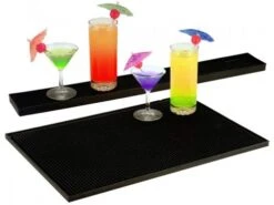 2x Contacto Gläserabtropfmatte, Schwarz, Gummi, Länge: 45 Cm, Breite: 30 Cm, Höhe: 1 Cm