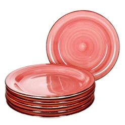 6er Set Dessert- Kuchenteller Taramas Rosa