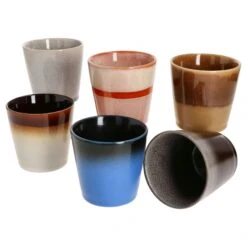 6er Set Kaffeebecher Ohne Henkel 200ml Earth - 24301863