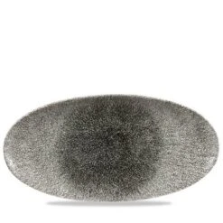 6 X Platte Chefs Oval 34,7x17,3cm RAKU Quartz Black