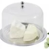 2x Käseglocke Platte Aus Edelstahl 18/10, Hochglänzend, Haube Aus Polystyrol-Kunststoff