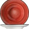 6x Pastateller Geschirr Tief 27cm 45cl Rot Creme Rund Porzellan Bonna Aura Passion Gourmet Kantenschutz