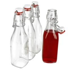 4er Set Glasflaschen Serie Swing Mit Bügelverschluss 0,25 Liter