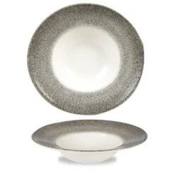 Studio Prints Raku Collection Tiefer Teller Quartz Black ø28cm 468ml Schwarz (12 Stück) Von CHEFGASTRO