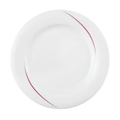 6 X Seltmann Teller Flach 21 Cm Fahne, Form: Laguna, Dekor: 34622 Bordeaux Flanken