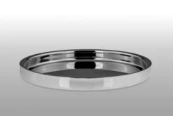 Tablett Rund, Glatt Poliert Edelstahl D: 32,0cm, H: 3,0cm