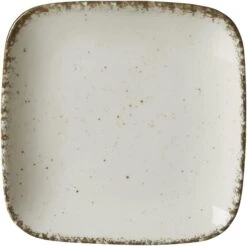 Dessertteller Teller Casa Porzellan Creme Eckig 14,5 X 14,5 X 2 Cm