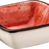 6x Dipschalen Snackteller Schälchen Rot Creme Geschirr Porzellan Quadratisch Bonna Aura Passion Moove 8x8,5cm , 9cl Kantenschutz