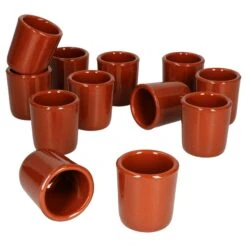 12er Set Schnapsbecher 50ml Tonbecher - 12970